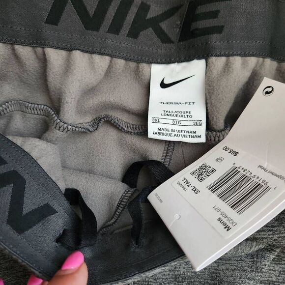 Nike Sweatpants Mens 3XLT Therma Dri-Fit Standard Fit GrayTraining Activewear Lo - Picture 3 of 5